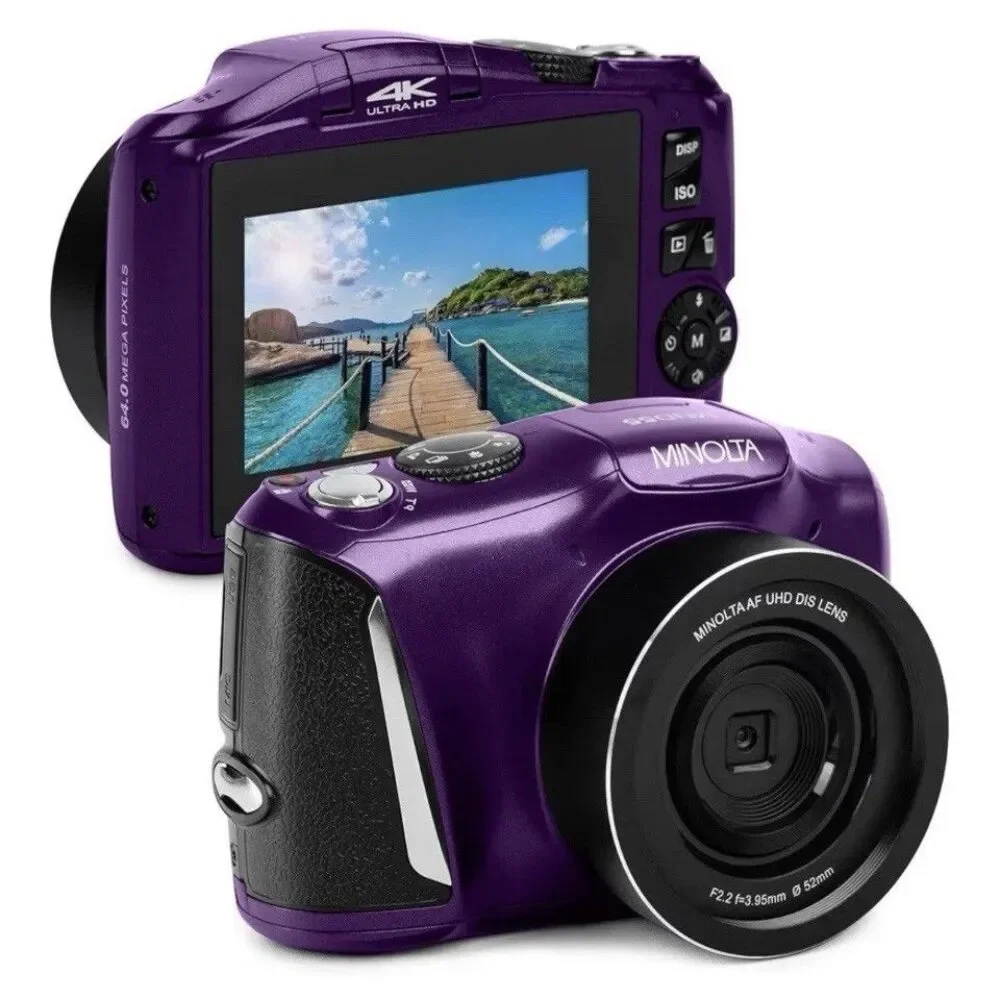NEW - Minolta 64MP 4K Ultra HD Video Digital Camera WiFi CMOS Sensor w/32GB
